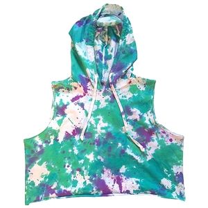 Tie dye hoodie crop top